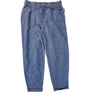 J.Crew Women's Cotton Cropped Pants Elastic Drawstring Waist‎ Size 4 Vacation